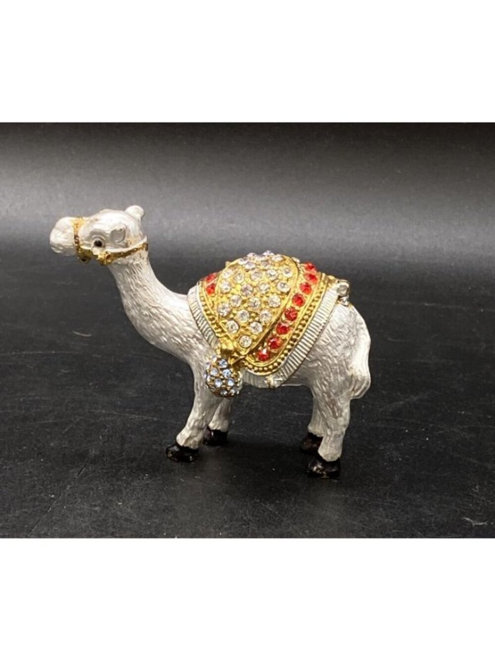 Jeweled Enamel Camel with Hump Trinket Box Vintage